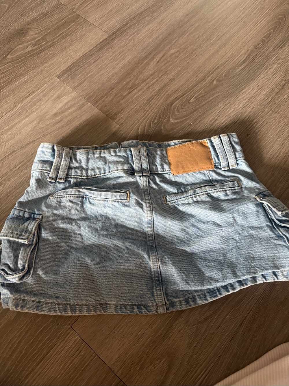 Cotton On Light Blue Denim Cargo Mini Skort - Picture 3 of 3